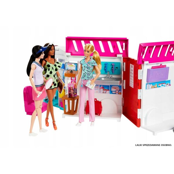 Barbie Karetka Mobilna Klinika mit Lichtern und Geräuschen – Lernspiel für Mädchen