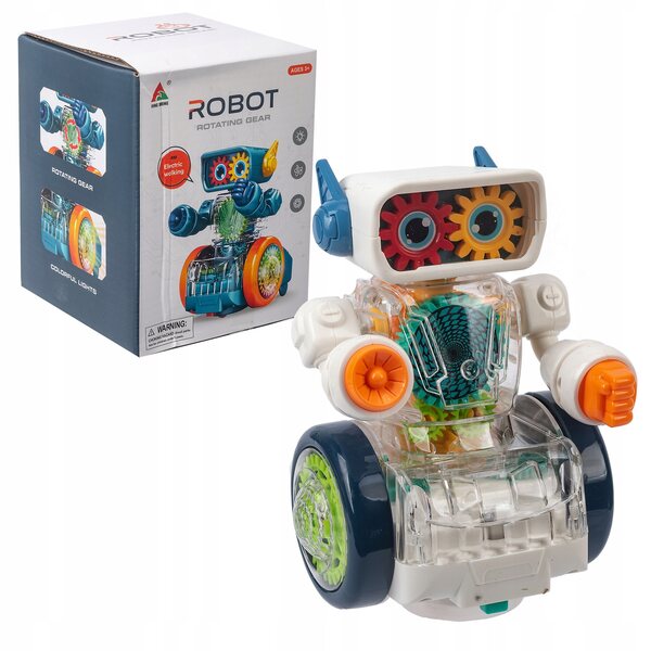 Interaktiver Roboter auf Rädern mit farbigen Lichtern und Geräuschen für Kinder ab 3 Jahren