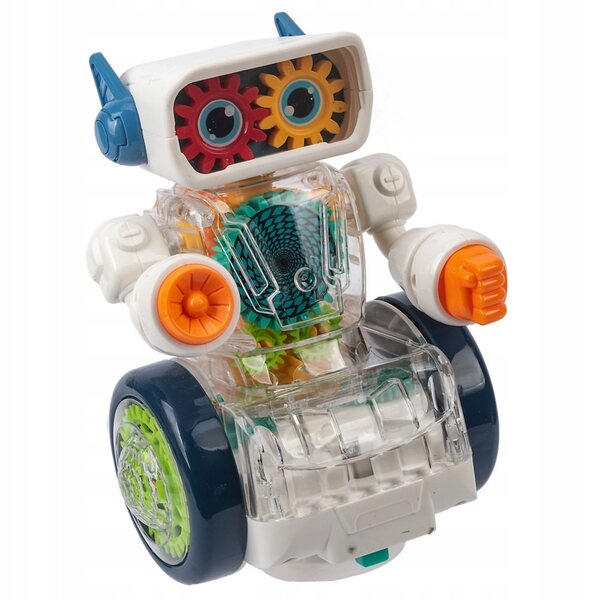 Interaktiver Roboter auf Rädern mit farbigen Lichtern und Geräuschen für Kinder ab 3 Jahren