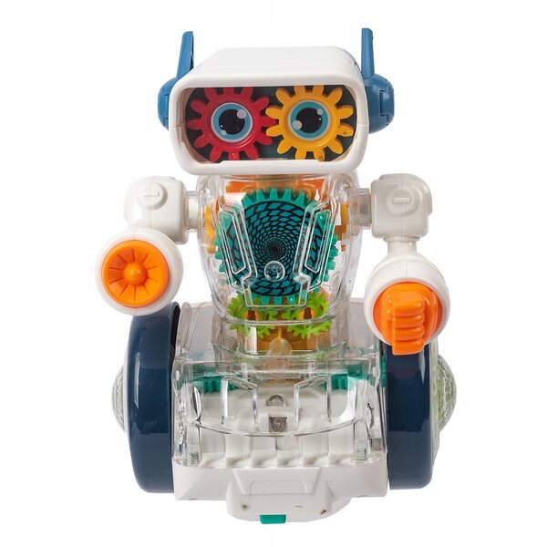 Interaktiver Roboter auf Rädern mit farbigen Lichtern und Geräuschen für Kinder ab 3 Jahren