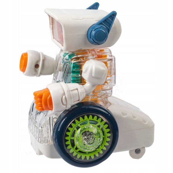 Interaktiver Roboter auf Rädern mit farbigen Lichtern und Geräuschen für Kinder ab 3 Jahren