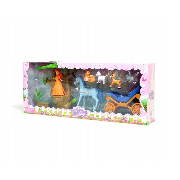 Set figure karoca e cavallo con principessa e animali Midex per bambini 3+