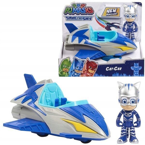 PJ Masks Sternfahrzeug mit Catboy-Figur und blauem Auto 19 cm