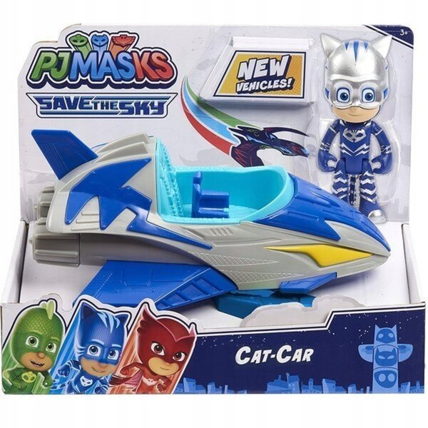 PJ Masks Sternfahrzeug mit Catboy-Figur und blauem Auto 19 cm