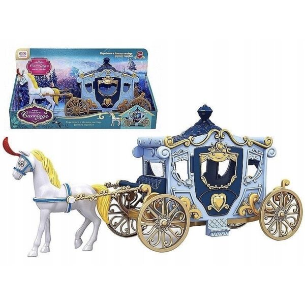 Karoca mit Pferd für Prinzessinnenpuppen, Zauberspielzeug 32x15x11 cm