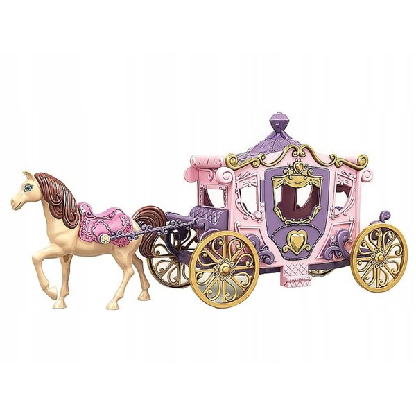 Karoca mit Pferd für Prinzessinnenpuppen, Zauberspielzeug 32x15x11 cm