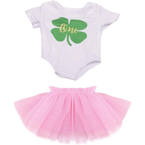 18-Zoll-Puppenkleidung für amerikanische Puppen – 2-teiliges rosa T-Shirt- und Rock-Set