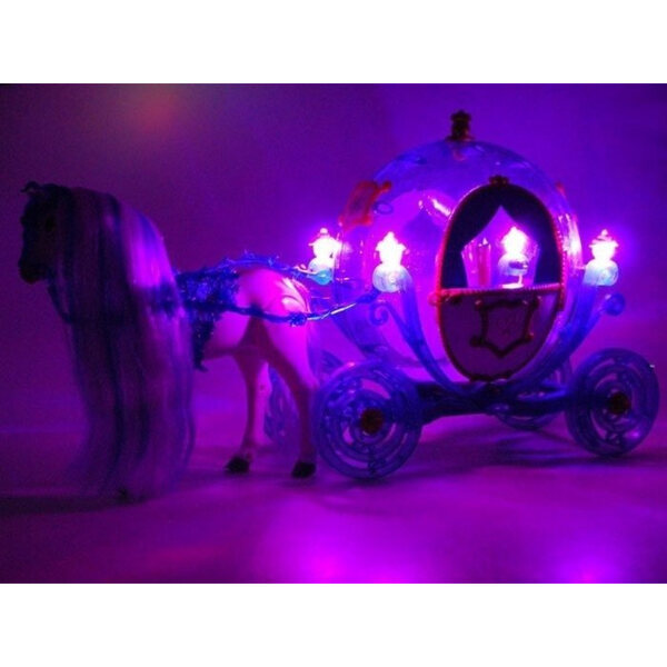 Norimpex 60 cm großes Pferde- und Kutschen-Spielzeugset mit Geräuschen und LEDs für Mädchen