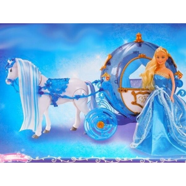 Norimpex 60 cm großes Pferde- und Kutschen-Spielzeugset mit Geräuschen und LEDs für Mädchen