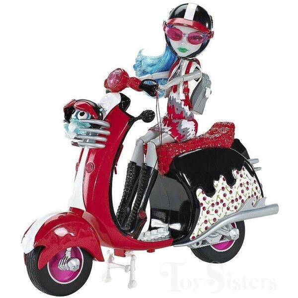 Skuter Monster High Ghoulia Yelps mit Zubehör und einzigartigem Design