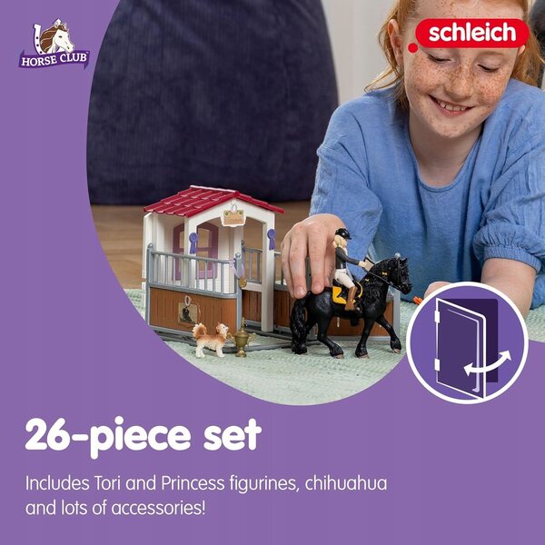 Club Tori 26 – Komplettset mit Pferd, Figur und Zubehör für Kinder