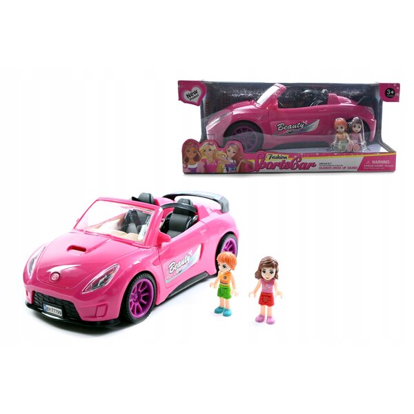SAMOCHÓD Różowy kabriolet AUTO DLA LALEK mini