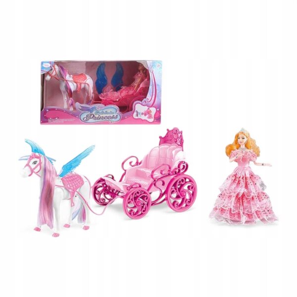 Karoca Set mit Pferd und Prinzessin, 53 cm, bewegliches Spielzeug für Kinder