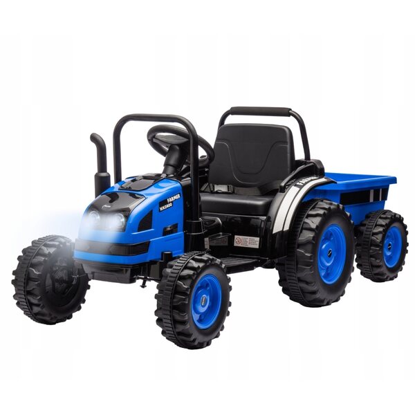 Milly Mally Farmer Blauer batteriebetriebener Traktor mit Anhänger für Kinder von 3–5 Jahren