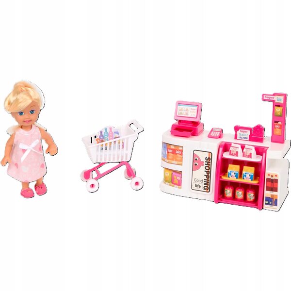 zestaw mini lalka z akcesoriami - sklep supermarket dream house