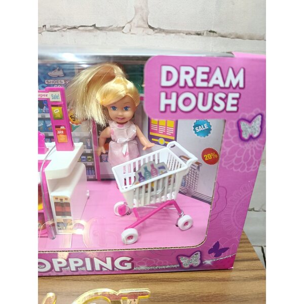 zestaw mini lalka z akcesoriami - sklep supermarket dream house