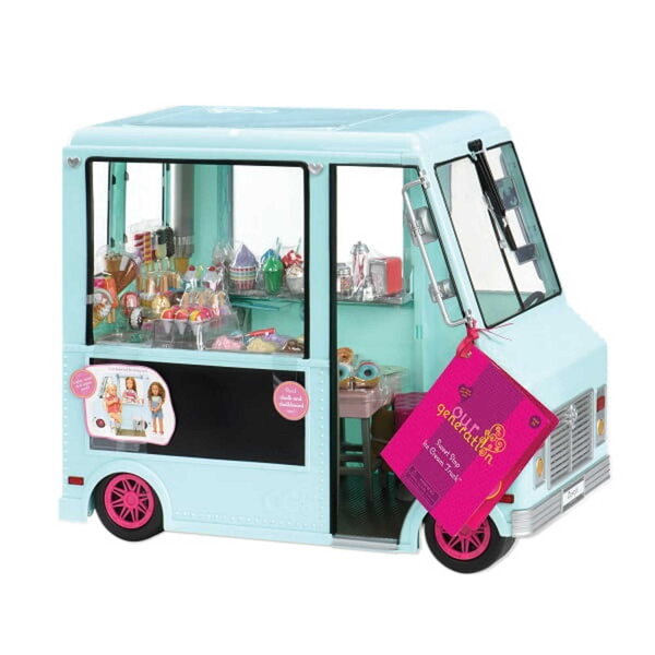 Foodtruck Our Generation con gelati e accessori per bambole 46 cm, 152 pezzi