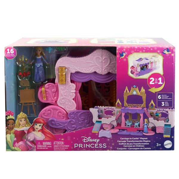 DISNEY KSIĘŻNICZKA KAROCA ZAMEK 2W1 PAŁAC HIT PREZENT DZIEWCZYNKI +LALKA