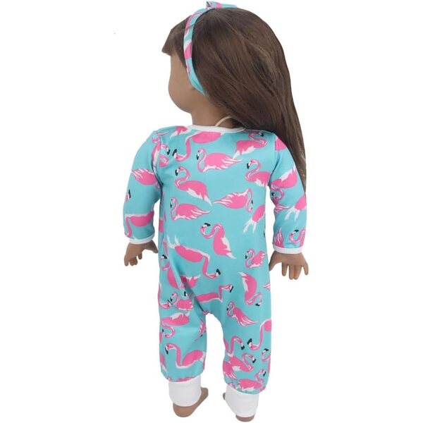 Kleidung für 18-Zoll-amerikanische Puppen – 2-teiliges Pyjama- und Zubehör-Set