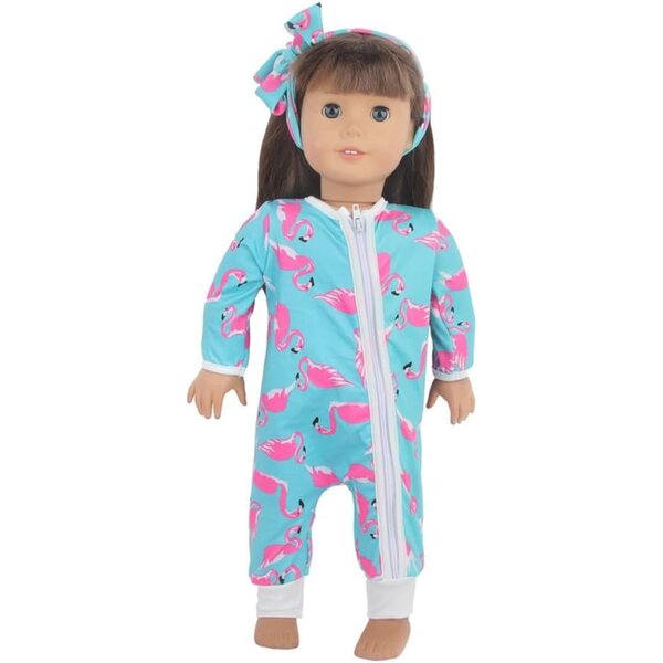 Kleidung für 18-Zoll-amerikanische Puppen – 2-teiliges Pyjama- und Zubehör-Set