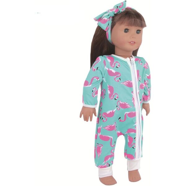 Kleidung für 18-Zoll-amerikanische Puppen – 2-teiliges Pyjama- und Zubehör-Set