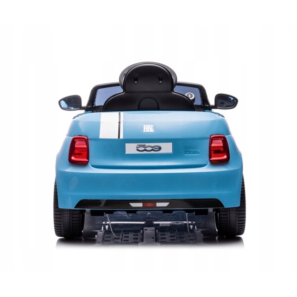 Blaues Elektroauto Fiat 500e für Kinder mit Fernbedienung und Milly-Mally-Musik