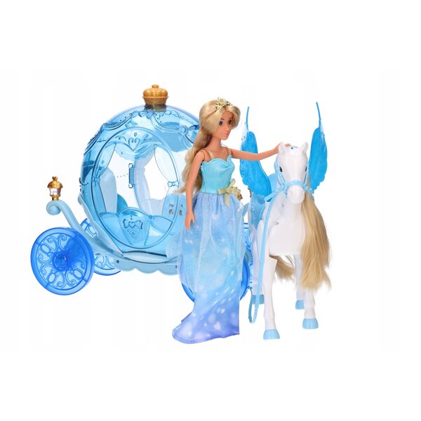 Kareta con cavallo e bambola principessa Anlily Magic Set 3 in 1