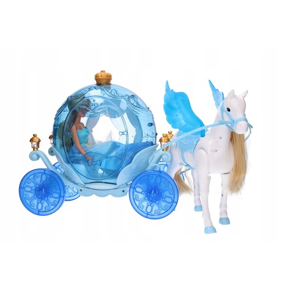 Kareta con cavallo e bambola principessa Anlily Magic Set 3 in 1