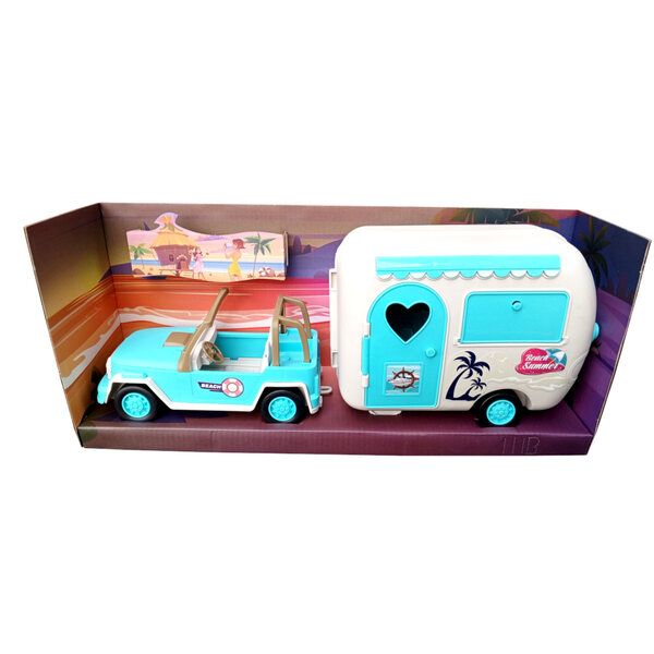 Geländewagen-Set mit Wohnmobil und Sounds für Mädchen – Kreativ- und Abenteuerspiel