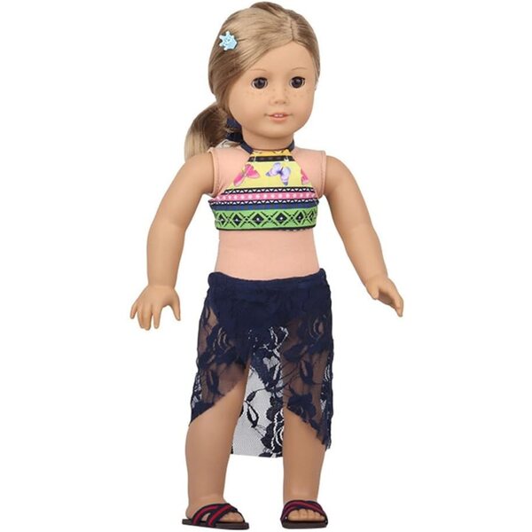 18-Zoll-Puppenkleidung – 2-teiliger Bikini-Badeanzug für 43–46 cm große Puppen