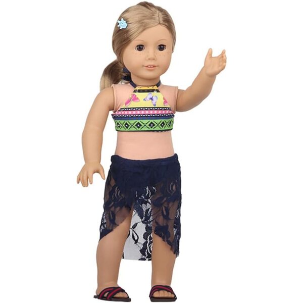 18-Zoll-Puppenkleidung – 2-teiliger Bikini-Badeanzug für 43–46 cm große Puppen