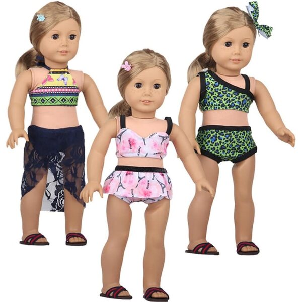 18-Zoll-Puppenkleidung – 2-teiliger Bikini-Badeanzug für 43–46 cm große Puppen