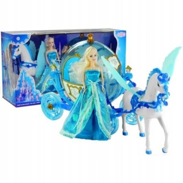 Puppenspielset mit Kutsche und Pegasus-LED-Licht für Mädchen ab 3 Jahren