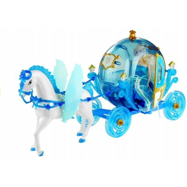 Puppenspielset mit Kutsche und Pegasus-LED-Licht für Mädchen ab 3 Jahren