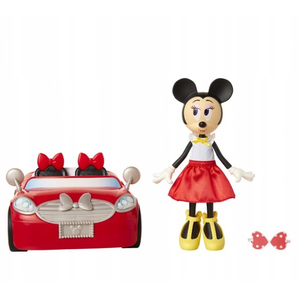 Set Minnie Mouse mit rotem Cabriolet-Auto für Kinder ab 3 Jahren