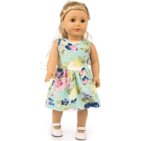 Kleidung für 18-Zoll-amerikanische Puppen, 2-teiliges Set: elastisches Komfortkleid und Höschen