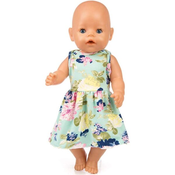Kleidung für 18-Zoll-amerikanische Puppen, 2-teiliges Set: elastisches Komfortkleid und Höschen