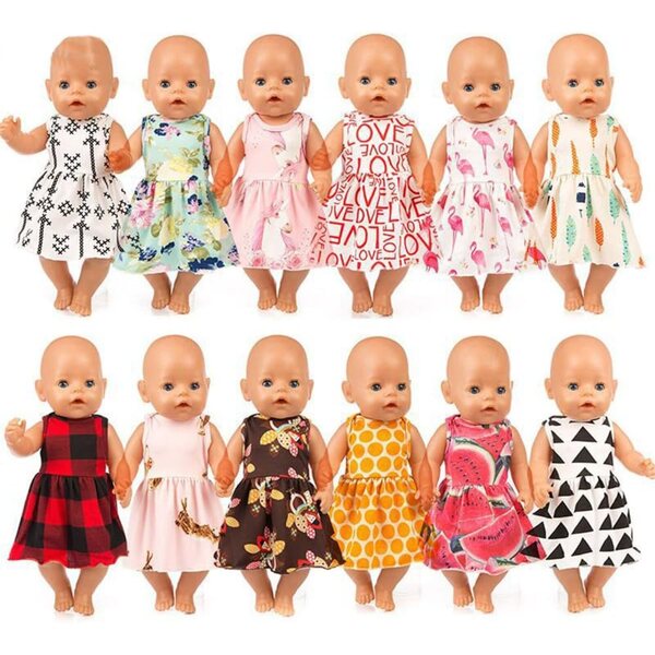 Kleidung für 18-Zoll-amerikanische Puppen, 2-teiliges Set: elastisches Komfortkleid und Höschen