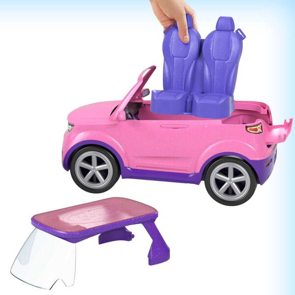 Barbie Big City Dreams SUV mit Konzertszene und Zubehör für Kinder ab 3 Jahren