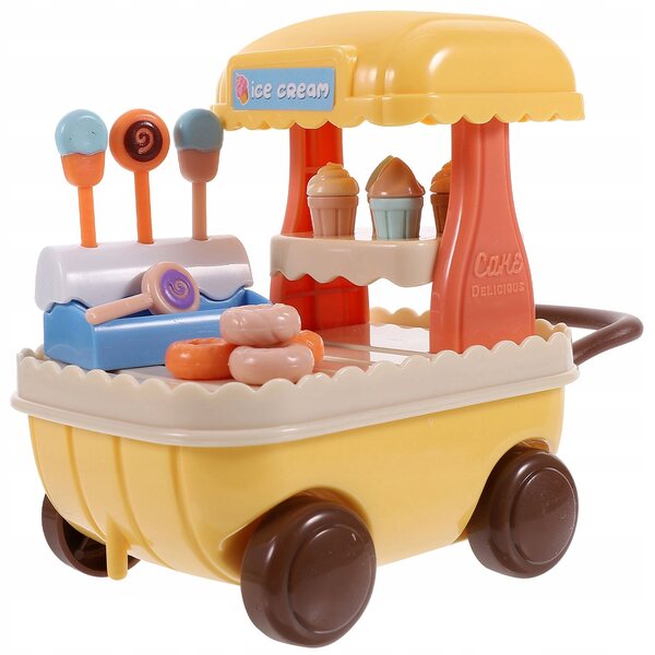 Miniatura Carretto dei Gelati in Plastica per Decorazione e Gioco Bambini