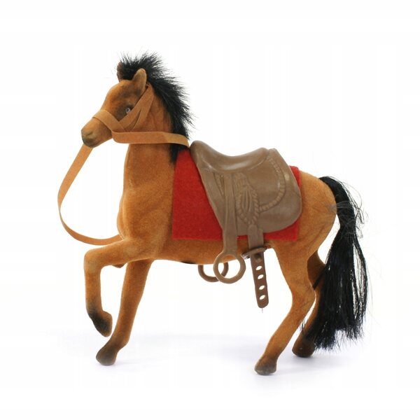 Braunes beflocktes Pferd 15 cm - Figuren und Zubehör für Puppen