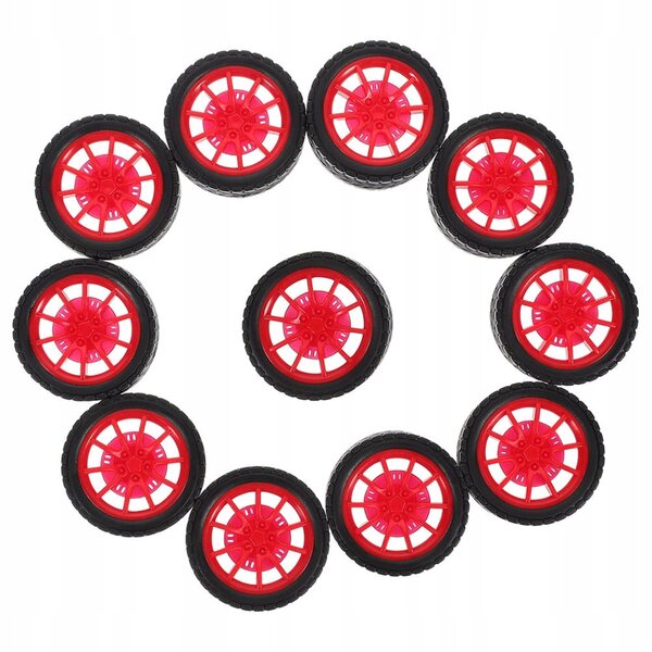 15 rote Gummiräder für Spielzeug, Heimwerken und Modellieren, 3 x 3 cm