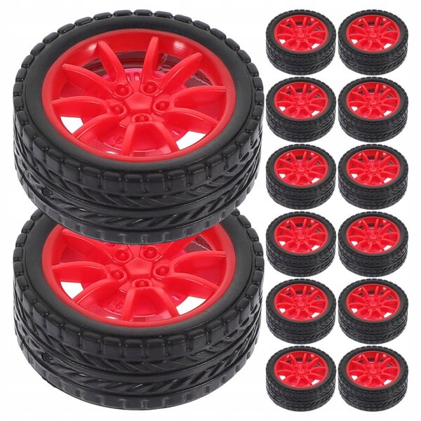15 rote Gummiräder für Spielzeug, Heimwerken und Modellieren, 3 x 3 cm