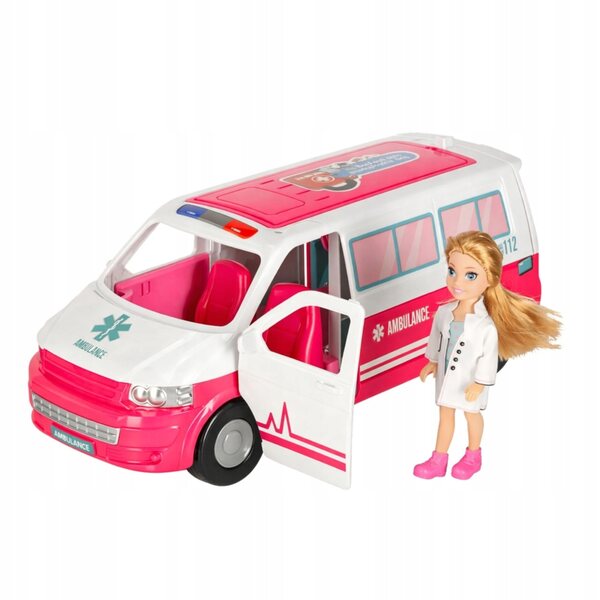 Mobilny Krankenhaus-Rettungswagen 2in1 mit Arztpuppe und medizinischem Zubehör
