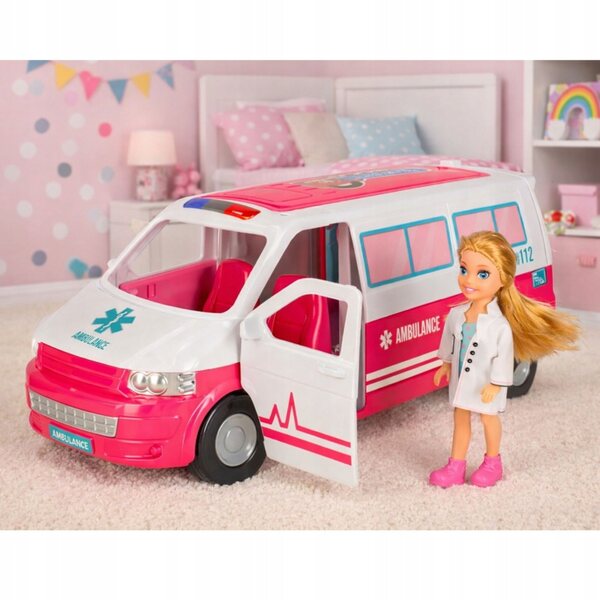 Mobilny Krankenhaus-Rettungswagen 2in1 mit Arztpuppe und medizinischem Zubehör
