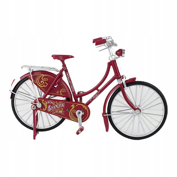 Modello di Bicicletta in Metallo Rosso per Decorazione Casa e Ufficio