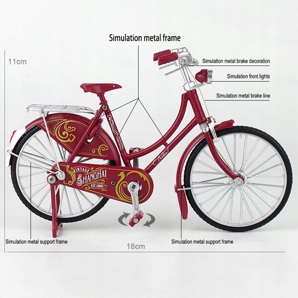 Rotes Fahrradmodell aus Metall für Heim- und Bürodekoration