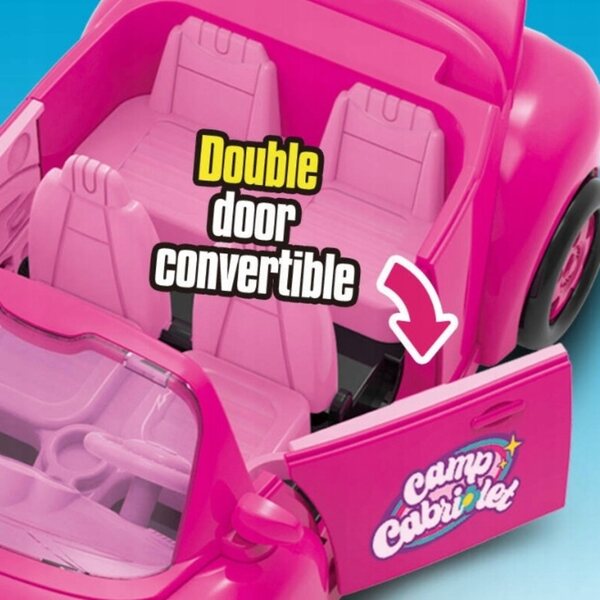 Großes rosa Cabriolet für Puppen mit Zubehör – Auto, Puppe, Hund und Picknick-Set