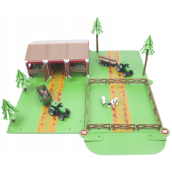 LandToys Großer Bauernhof mit Stall, 2 Traktoren und 102 Elementen für Kinder ab 3 Jahren