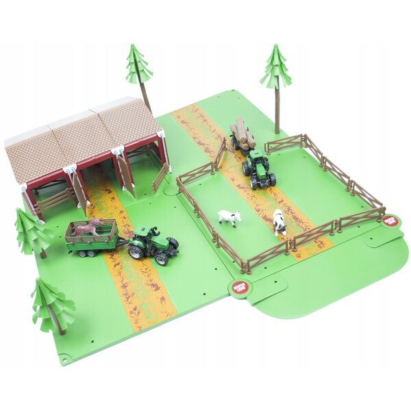 LandToys Großer Bauernhof mit Stall, 2 Traktoren und 102 Elementen für Kinder ab 3 Jahren